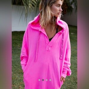 FP Movement by Free People Vibrant Pink Hoodie Dress
